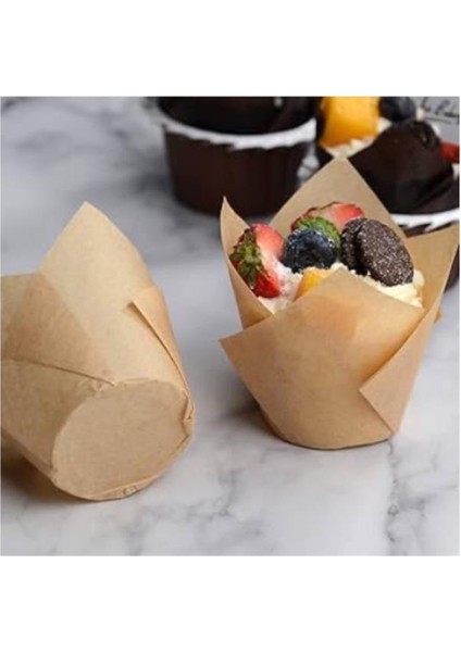 250 Adet Lale Muffin Kalıbı Kâğıt Kek Kapsülü Pişirme Kağıdı fırsatları