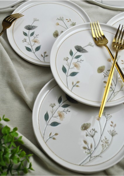 9 Parça Porselen Servis ve Sunum Seti Pasta Kek Servisliği Sunum Takımı -Jade modelleri