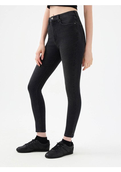 Natalie Skinny Fit Antrasit Kadın Jean Pantolon LF2037055 fırsatları
