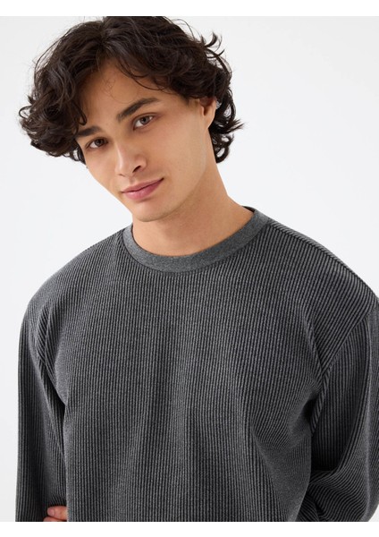 Antrasit Erkek Sweatshirt LF2037183 modelleri