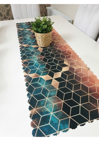 Yeşil Puzzle Desen Runner fiyatları
