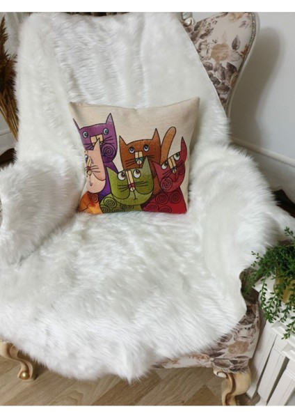 Goblen Kedi Kırlent Kılıf modelleri