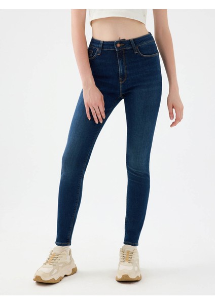 Natalie Skinny Fit Koyu Mavi Kadın Jean Pantolon LF2037056 fiyatları