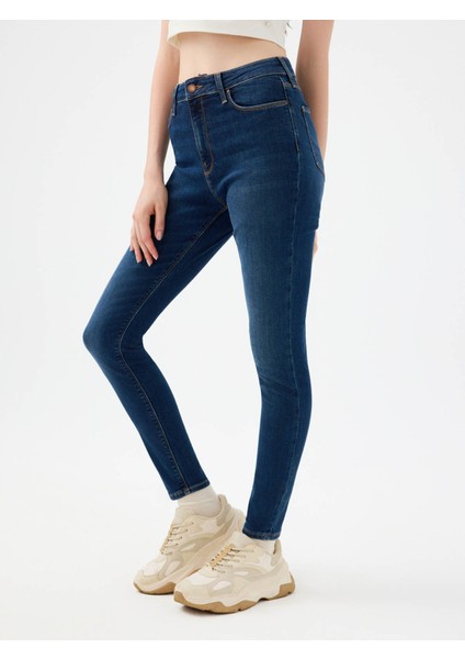 Natalie Skinny Fit Koyu Mavi Kadın Jean Pantolon LF2037056 fırsatları