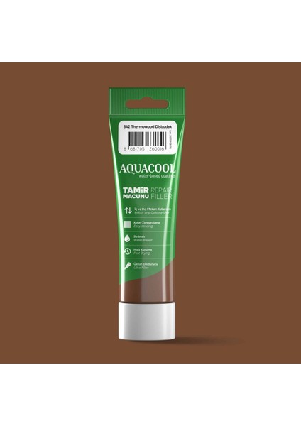 Aquacool Su Bazlı Çatlak Giderici Ahşap Tamir Dolgu Macunu 842 Thermowood Diş Budak 200 gr