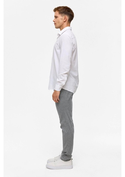 Slim Düz Klasik Yaka Beyaz Erkek Gömlek GM1008400334 fırsatları