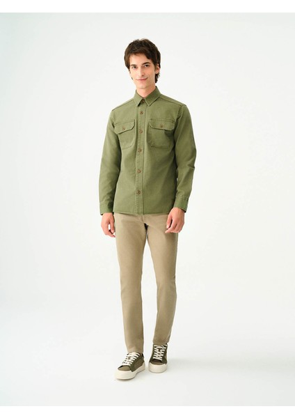 Uzun Kol Haki Erkek Gömlek LF2036930 fiyatları