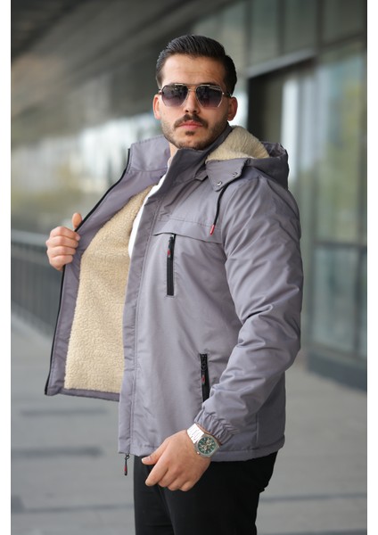 Erkek Kürklü Kışlık Mont Su ve Rüzgar Geçirmez