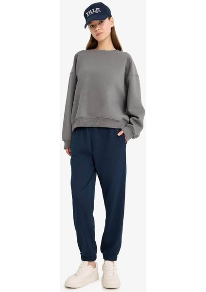 Coool Oversize Basic Gri Kadın Sweatshirt A4177AX/GR449 fiyatları