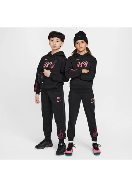 Kylian Mbappé Club Fleece Unisex Çocuk Siyah Alt Üst Polarlı Takım
