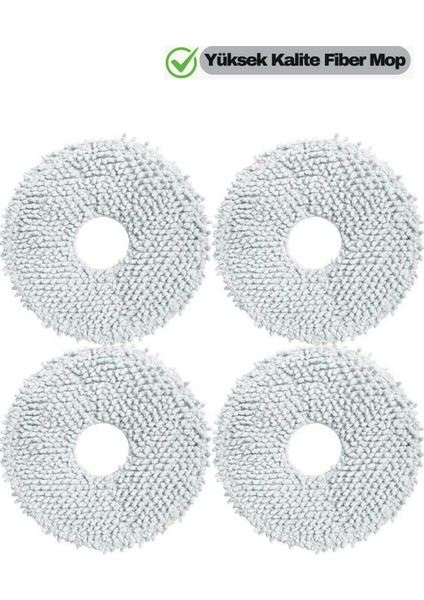 Roborock Qrevo,qrevo Curv,qrevo C,qrevo L Qrevo S Uyumlu Mikrofiber Mop Paspas Yedek Seti-4 Adet