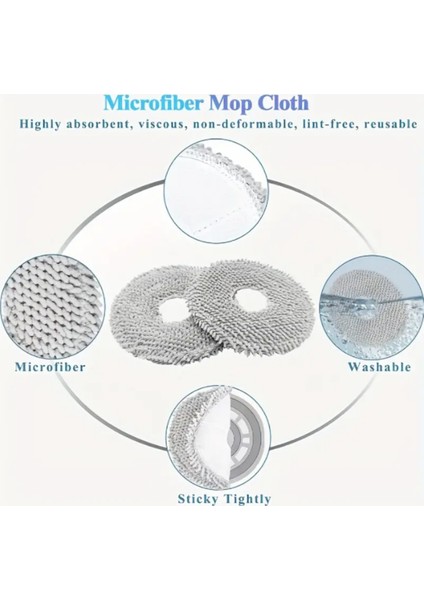Roborock Qrevo,qrevo Curv,qrevo C,qrevo L Qrevo S Uyumlu Mikrofiber Mop Paspas Yedek Seti-4 Adet fiyatları