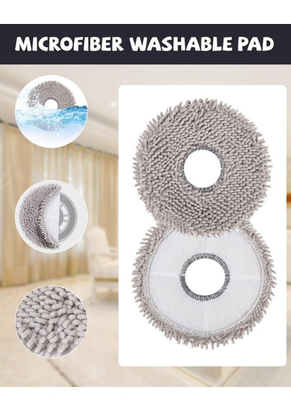Roborock Qrevo,qrevo Curv,qrevo C,qrevo L Qrevo S Uyumlu Mikrofiber Mop Paspas Yedek Seti-4 Adet fırsatları