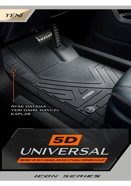 Fiat Palio Weekend Uyumlu 5-D Oto Paspas ( Icon Siyah ) indirimleri