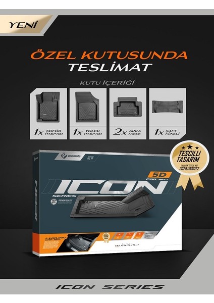 Fiat Palio Weekend Uyumlu 5-D Oto Paspas ( Icon Siyah )