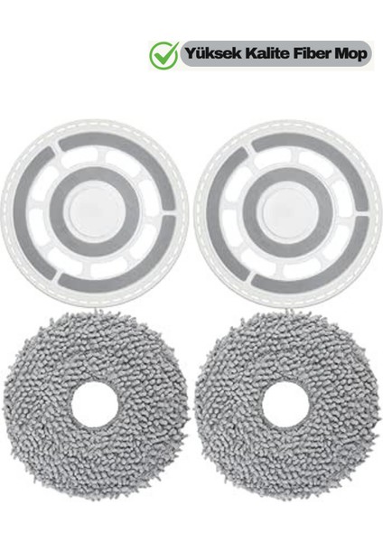 Roborock Qrevo S,qrevo C,qrevo L Uyumlu Mikrofiber Paspas,mop Tutucu Braket Yedek Seti-4 Parça