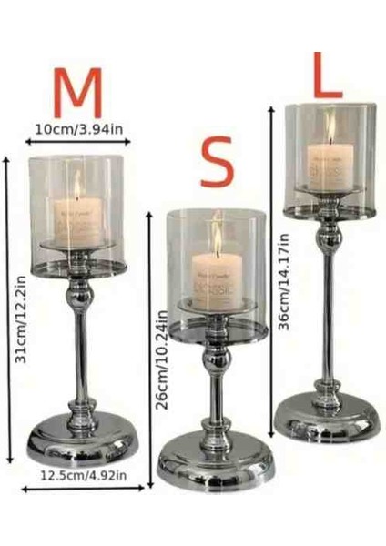 3 Lü Cam Şamdam modelleri