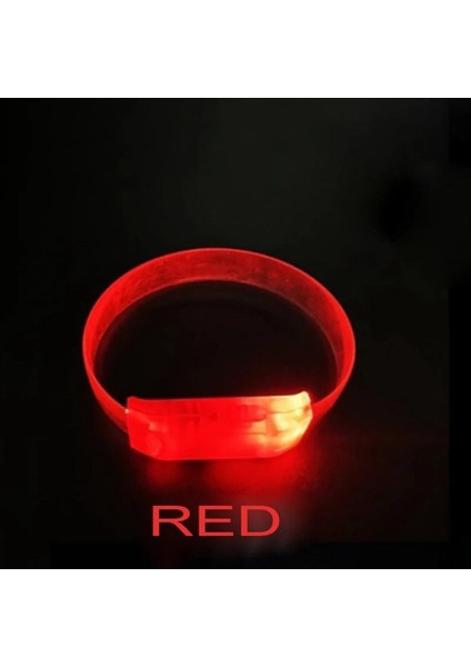 3 Modlu Pilli LED Işıklı Esnek Parti Bilekliği Kırmızı modelleri