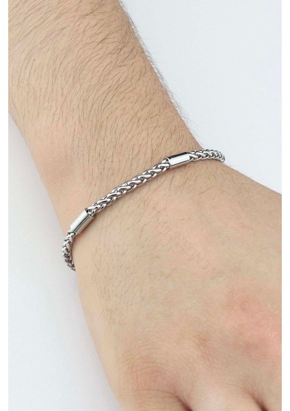 Erkek Zincir Bileklik 500, Gümüş Renk indirimleri