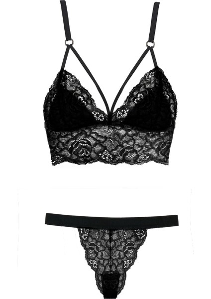Mia Kadın Siyah Dantelli Sütyen Takım