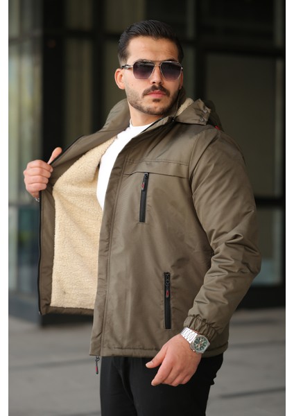 Erkek Kürklü Kışlık Mont Su ve Rüzgar Geçirmez