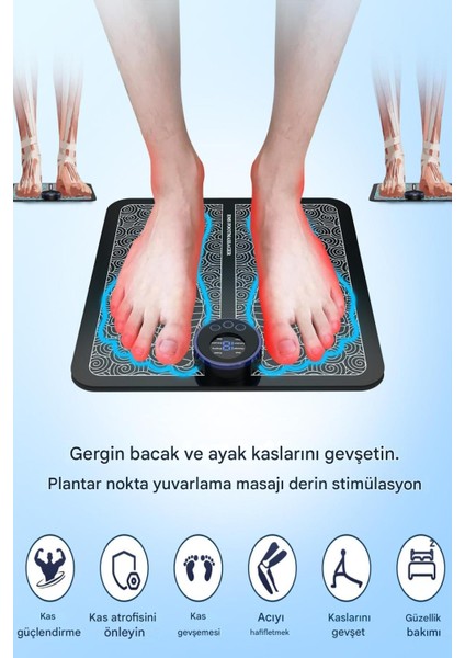 Ayak Masaj Aleti 8 Farklı Stil 18 Kademeli Titreşimli Tens Özellikli Şarjlı Taşınabilir fiyatları
