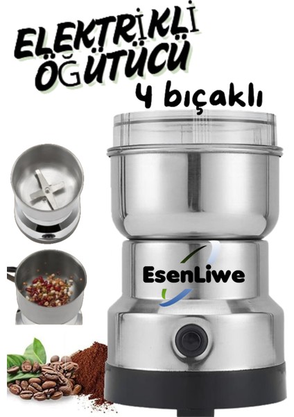 Kahve & Baharat Öğütücü Paslanmaz Çelik 220V Fişli Öğütücü - Parçalayıcı
