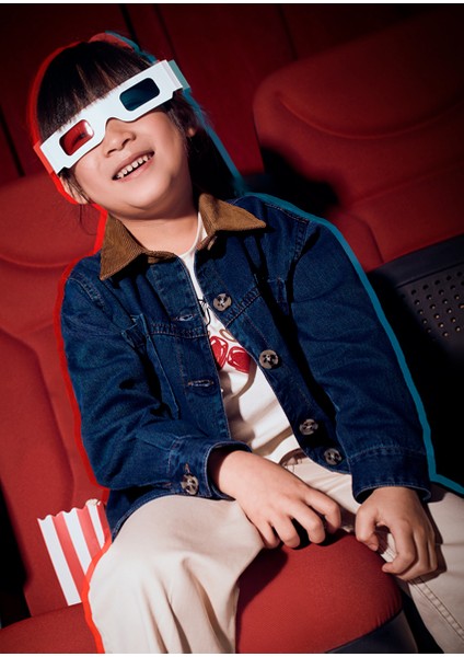 Unisex Çocuk Kot Gömlek 4135