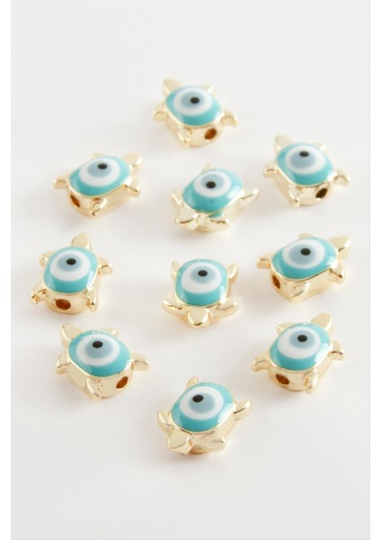 Resveq Kaplumbağa Nazar Mineli Aparat 1 Adet-Beyaz