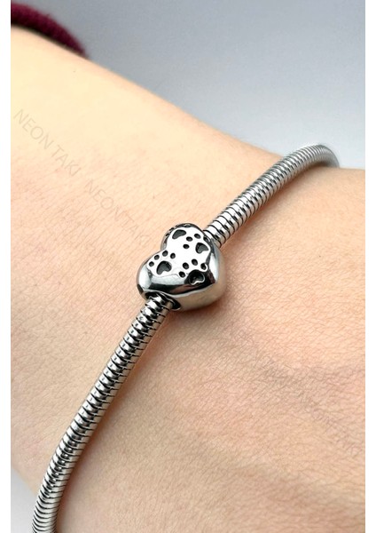 Pati İzli, Hayvansever, Pan Bileklik İçin 316 Paslanmaz Çelik Charm 50, Gümüş, BİLEKLİK DAHİL DEĞİL modelleri