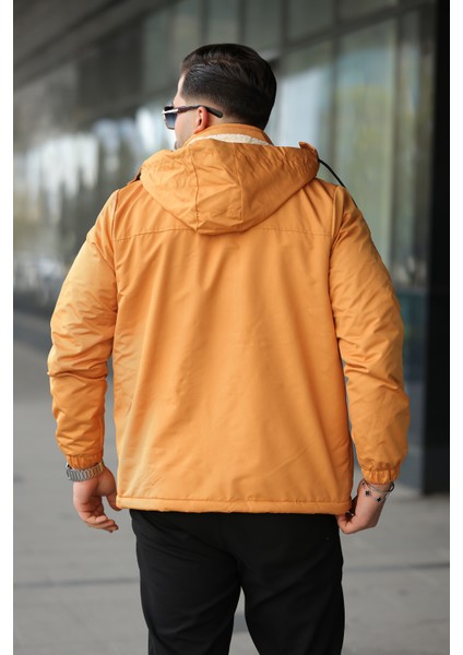 Erkek Içi Kürklü Kapüşonu Çıkarılabilir Su ve Rüzgar Geçirmez Kalın Mont fırsatları