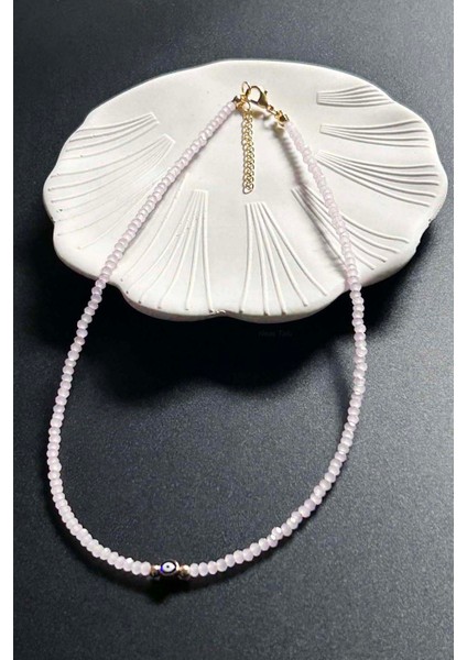 Nazar Boncuklu, Pembe Taşlı Kolye 428