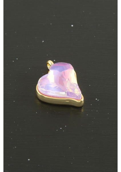 Resveq Kalp Taşlı Tek Kulplu Aparat 1 Adet-Pembe