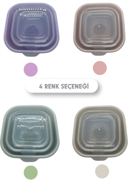 Şeffaf Kapaklı 3'lü Saklama Kabı , Kare Kase Seti indirimleri