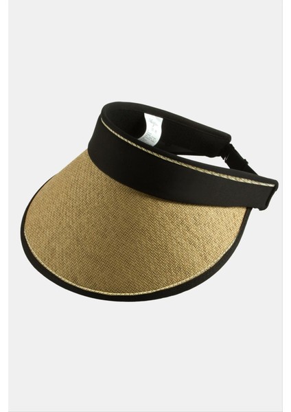 Resveq Kasketli Hasır Plaj Şapkası-Krem