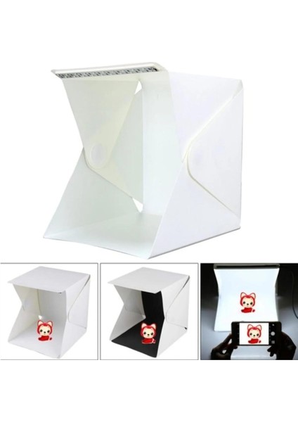 LED Işıklı Ürün Fotoğraf Çekim Çadırı – Katlanabilir Mini Stüdyo Kutusu (23X24X23 Cm) fiyatları