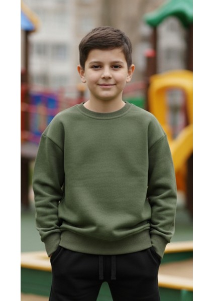 Erkek ve Kız Çocukları Için 3 Iplik Kumaş Sweatshirt %100 Pamuk Unisex