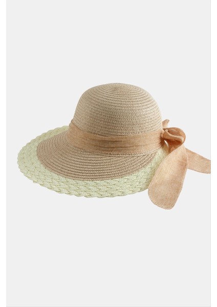 Resveq Fiyonglu Hasır Şapka-Kiremit