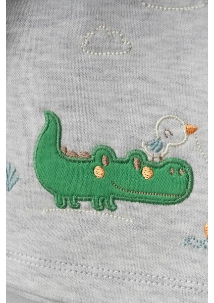 %100 Pamuk Sevimli Kuş ve Timsah Desenli Bebek 5 Parça Yenidoğan Hastane Çıkışı Zıbın Seti BBTF.GRM.20108 fiyatları