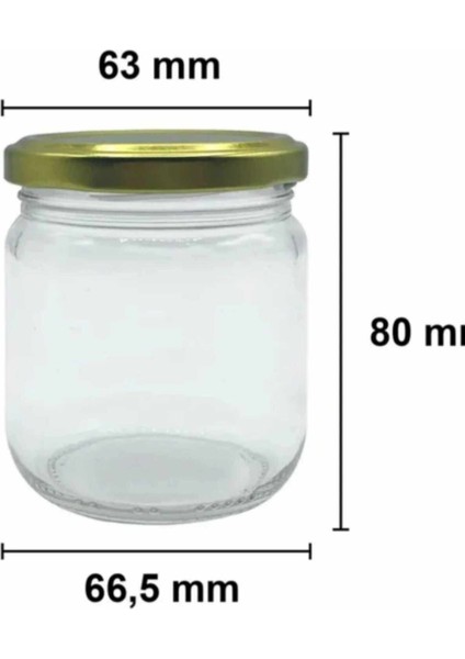 4 Adet 210 ml Cam Kavanoz Mama Yoğurt Saklama Metal Gold Altın Konserve Kapaklı 210 cc modelleri