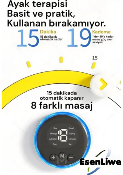 19 Kademe Hız Ayarlı Ayak Masaj Aleti Akupunktur Tam Otomatik Amg-10 fırsatları