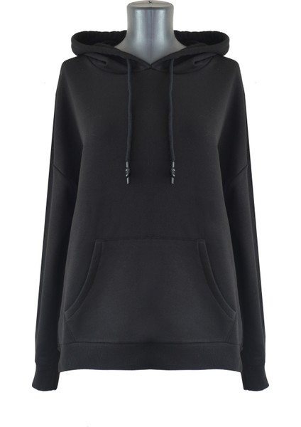 Woody Cord Kadın Oversize Sweatshirt - Siyah fırsatları