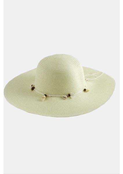 Resveq Deniz Kabuğu Hasır Plaj Şapkası-Krem fiyatları