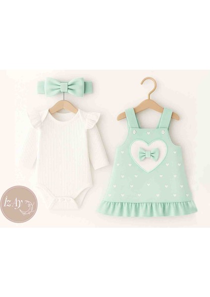 Kız Çocuk Elbise Badi ve Saç Bandı Takım