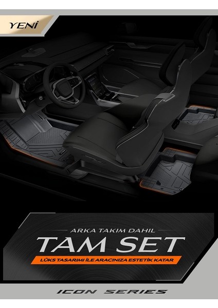 Seat Ronda Uyumlu 5-D Oto Paspas ( Icon Siyah )