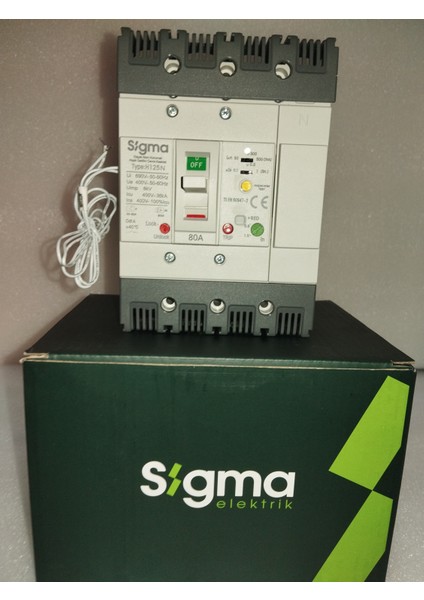 4J125080 Kaçak Akım Korumalı Termik Manyetik Kompakt 80A. 36kA