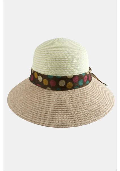 Resveq Benekli Fiyonglu Hasır Şapka-Açık Pembe fiyatları