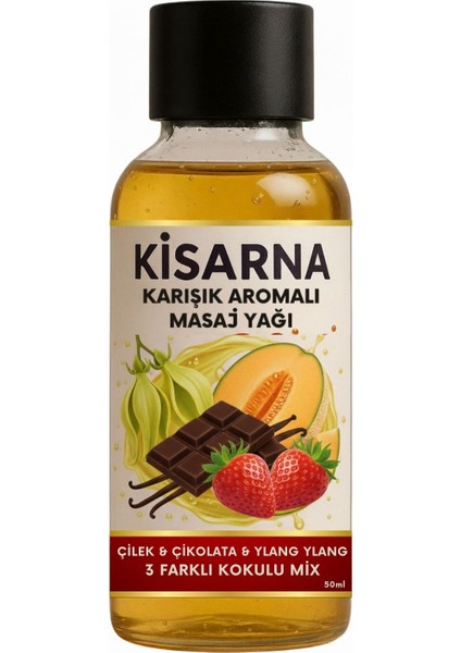 Aromaterapi Çilek Çikolata Ylang Karışık Esanslı Tropikal Vücut Gevşetici Masaj Yağı