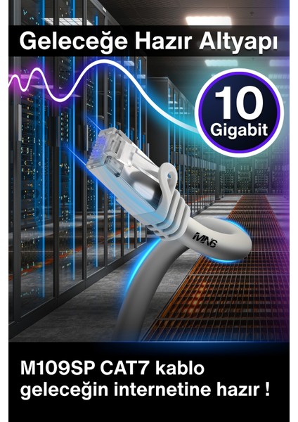 M109SP Cat7 Kablo 2 Metre/10 Gbps'e Kadar-Örgülü ve Folyo Ekranlama/2 Metre Cat7 Ethernet Kablosu indirimleri