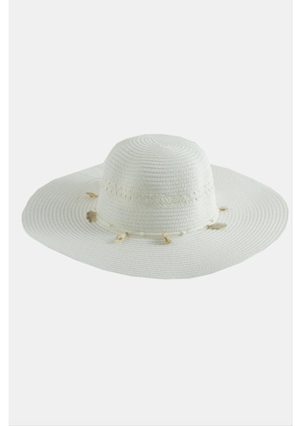 Resveq Deniz Kabuğu Hasır Şapka-Siyah